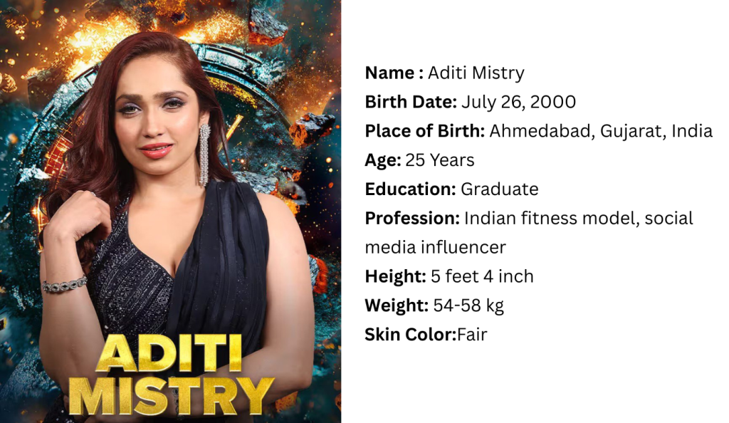 Aditi Mistry Age, Biography, Husband, Family, Education, Career and Contestant Bigg Boss 18 Aditi Mistry Age, Biography, Husband, Family, Education, Career and Contestant Bigg Boss 18